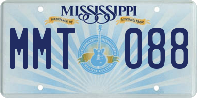 MS license plate MMT088