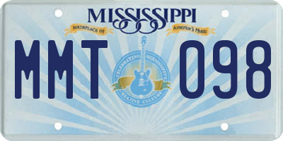 MS license plate MMT098