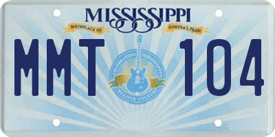 MS license plate MMT104