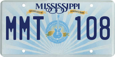 MS license plate MMT108