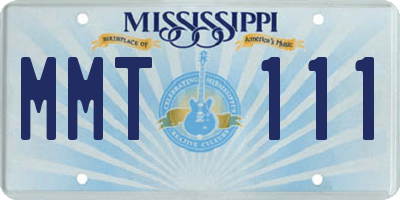 MS license plate MMT111