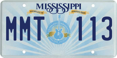 MS license plate MMT113