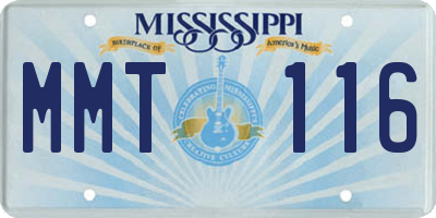 MS license plate MMT116