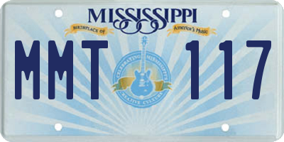 MS license plate MMT117