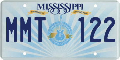 MS license plate MMT122