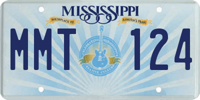MS license plate MMT124