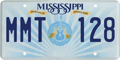 MS license plate MMT128