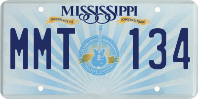 MS license plate MMT134