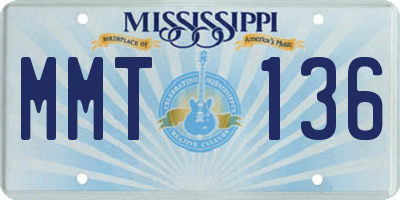 MS license plate MMT136