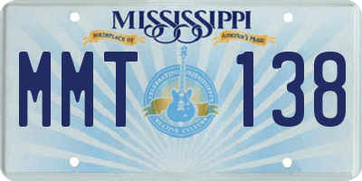 MS license plate MMT138