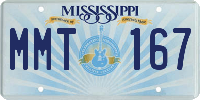MS license plate MMT167