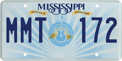 MS license plate MMT172