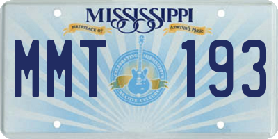 MS license plate MMT193