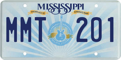 MS license plate MMT201