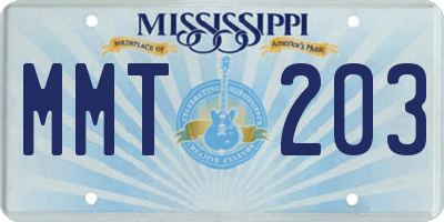 MS license plate MMT203