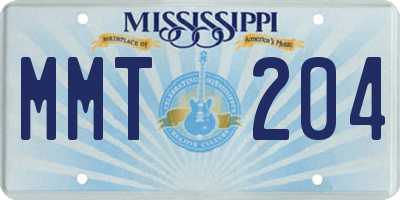 MS license plate MMT204
