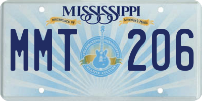 MS license plate MMT206
