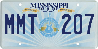 MS license plate MMT207