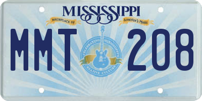 MS license plate MMT208
