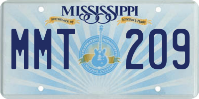 MS license plate MMT209