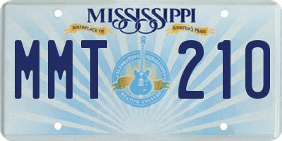 MS license plate MMT210