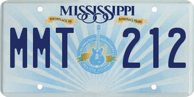 MS license plate MMT212