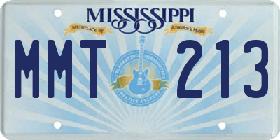 MS license plate MMT213