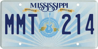 MS license plate MMT214