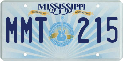MS license plate MMT215
