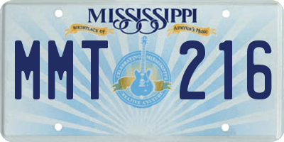 MS license plate MMT216