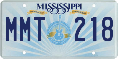 MS license plate MMT218