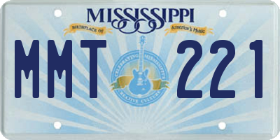 MS license plate MMT221
