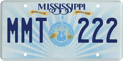 MS license plate MMT222