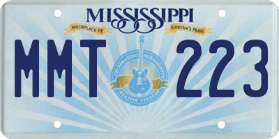 MS license plate MMT223