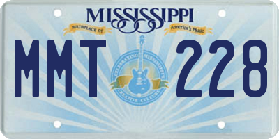 MS license plate MMT228