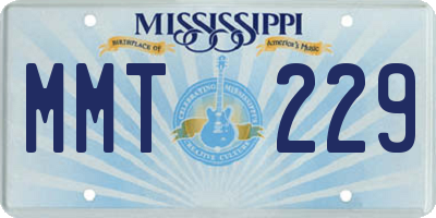 MS license plate MMT229