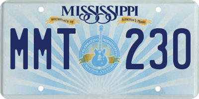 MS license plate MMT230