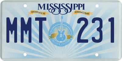 MS license plate MMT231