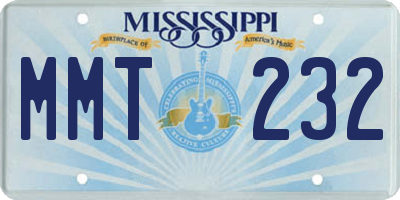 MS license plate MMT232
