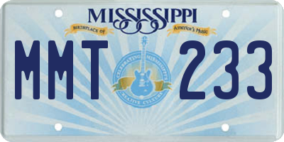 MS license plate MMT233