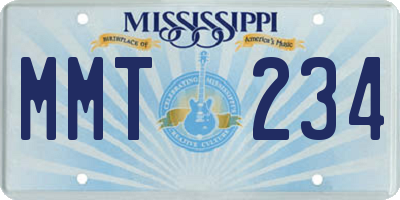 MS license plate MMT234