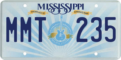 MS license plate MMT235