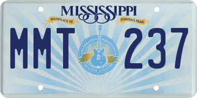 MS license plate MMT237