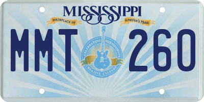 MS license plate MMT260