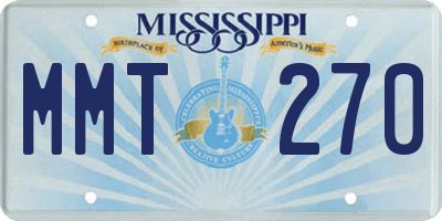 MS license plate MMT270