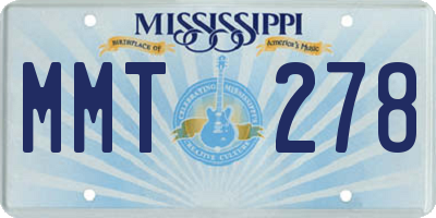 MS license plate MMT278