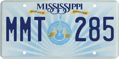 MS license plate MMT285