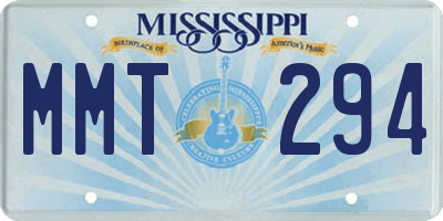 MS license plate MMT294