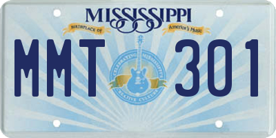 MS license plate MMT301