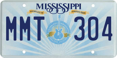 MS license plate MMT304